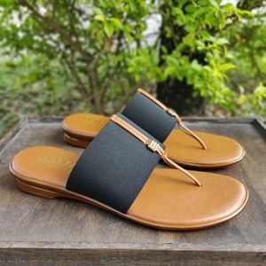 Italian Thong Sandals Slip on Dress Up Black